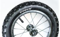 Колесо переднее 12" TRIX в сборе: стальной хромированный обод, передняя втулка + камера + покрышка, 12-F-STEEL
