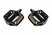 Педали 9/16" алюминий SAIGUAN PS35 с отражателями, платформа, черный, PS35