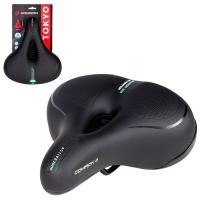 Седло COMIRON TOKYO C012 265x220 комфорт, черная/зеленый, 700120