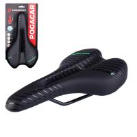 Седло COMIRON POGACAR MTB N846 280X160, черный/зеленый, 686372