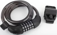 Велозамок JinJian 501E трос с кодом, 12х1200мм, черный, JJ501E_1200_BLK
