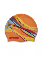 Шапочка для плавания ATEMI детская силикон оранжевый(графика)