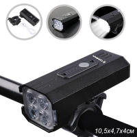 Фонарь передний COMIRON корп алюминий IPX5 свет 4*T6 LED, max 1800lm аккум 5200mAh Type-c USB 7 реж