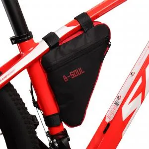 Сумка подрамная BICYCLE SOUL отделение на молнии, крепление velcro 20х18,5х4см, черный/красный, ВЛ-00035282