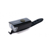 Фара передняя HOGGER 1 диод 100 lm, 3 режима, крепеж на руль, аккумулятор, micro USB, алюминий