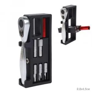 Мультитул KRAFTBIKE 11в1 шестигранные крестовые плоские torx отвёртки, выжимка цепи, красный