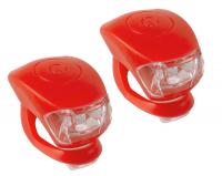 Комплект фонарей M-WAVE COBRA IV, передний+задний, 2д/3ф, с батареей, корпус красный