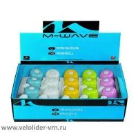 Звонок сталь мини цвета в ассорт. (пастель) белый корпус M-WAVE, ВЛ-00004379