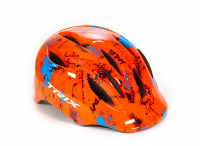 Шлем подростковый TRIX кросс-кантри, 11 отверстий, регулировка, S 52-54см, In Mold, неоновый красный