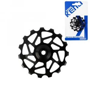 Ролик заднего переключателя KENLI KL-4011H 15 зуб. алюм, черный, ВЛ-00036088