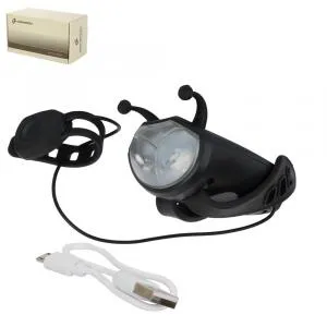 Фонарь передний детский COMIRON JUMPER корпус PC+Silicone свет LED60lm аккум 400mAh сигнал, черный