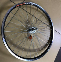 Колесо заднее 27.5" TRIX, обод 36отв, алюм. двойн; втулка: сталь. под диск, трещ. гайка. черн, D23-27,5-black-3542
