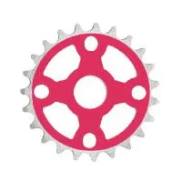 Звезда передняя 1/8"х28Т, "крест", алюминий, красный, ВЛ-00025647