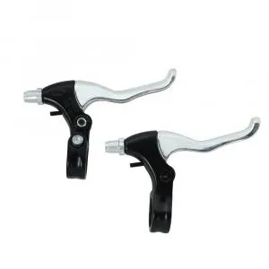 Тормозные ручки COMIRON LL-256AE, под 2 пальца, алюминий, чёрный/серебристый, ВЛ-00035685