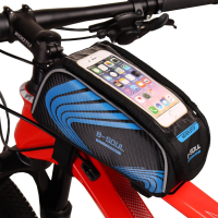 Сумка на раму BICYCLE SOUL, с отделением для смартфона, 21х9х10см, черный/синий, 689015