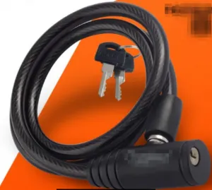 Велозамок тросовый с ключом COMIRON J02-12x1200, черный, ВЛ-00035659