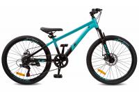Велосипед LTBIKE BULLET 24 рама 12" 7-ск диск, алюминий, черный/зеленый (ЧЗ)