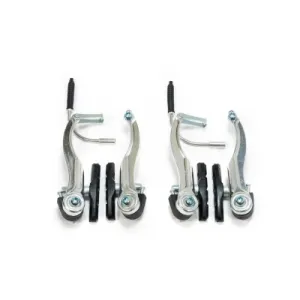 Тормоз V-br TRIX (1 шт) передний/задний стойки 110мм колодки 70мм алюминий анодированный серебристый, ВЛ-00035901