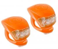 Комплект фонарей M-WAVE COBRA IV, передний+задний, 2д/3ф, с батареей, корпус оранжевый