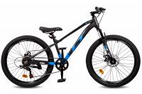 Велосипед LTBIKE BLAST 24 рама 12" 7-ск диск, алюминий, черный/синий (ЧЗ)