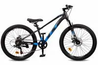 Велосипед LTBIKE BLAST 24 рама 12" 7-ск диск, алюминий, черный/синий (ЧЗ)