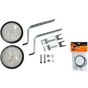 Колеса дополнительные TRIX с креплениями на детский велосипед стойки 12-20" пластик-резина, черн/бел, ВЛ-00035899