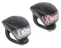 Комплект фонарей M-WAVE COBRA IV, передний+задний, 2д/3ф, с батареей, корпус черный