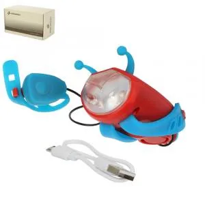 Фонарь передний детский COMIRON JUMPER корпус PC+Silicone свет LED60lm аккум 400mAh сигнал, красный