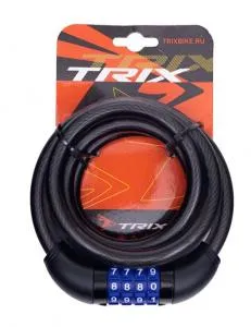 Велозамок тросовый кодовый 12х1500мм TRIX LK-TX-2208COD, ВЛ-00036256