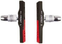 Тормозные колодки M-WAVE ассиметричные 72мм для стальных и алюмин. ободов, черный/красный, 5-361021