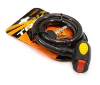 Замок вело TRIX трос стальной, с ключами 12×8500мм, в пластиковой оболочке, черный, ВЛ-00032675