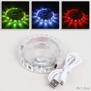 Фонарь подсветка для колес COMIRON A13 корпус: пластик; свет 12 RGB LED; аккум 300 mAh USB, 7 цветов