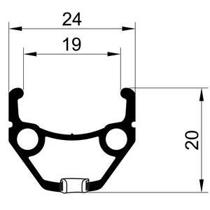 Обод 28"/29" двойной д/диск. пистонир. 622х24/19х20мм 32отв. TOP DISC REMERX, черный, 5-380450