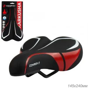 Седло COMIRON MTB KARKUSHA N901R 240x145, черный/красный, ВЛ-00036092