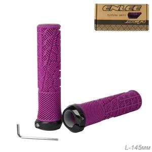 Грипсы 145мм ENLEE с PC струбцинами Special Soft TPE+PP5, пурпурный, ВЛ-00035643