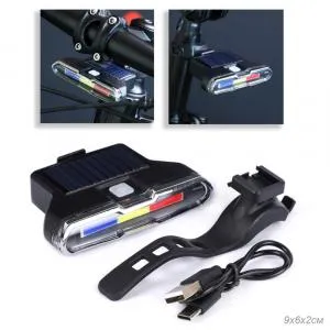 Фонарь задний COMIRON FLASHER корпус: ABS; свет LED; аккум подзарядка от солнца, Type-C