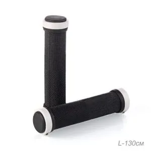 Грипсы 130мм COMIRON с алюминевыми струбцинами, черный/белый , ВЛ-00035638