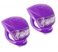 Комплект фонарей M-WAVE COBRA IV, передний+задний, 2д/3ф, с батареей, корпус фиолетовый