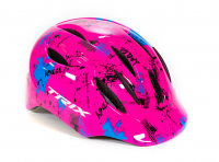 Шлем подростковый TRIX кросс-кантри, 11 отверстий, регулировка, S 52-54см, In Mold, неоновый розовый