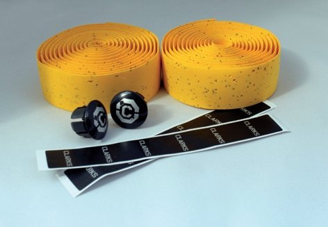 Обмотка руля CLARK`S CHBT корковая+крепеж+заглушки на руль, желтый, 3-159