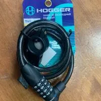 Замок вело HOGGER трос стальной, кодовый, 10×1200мм, в пластиковой оболочке, черный, ВЛ-00026414