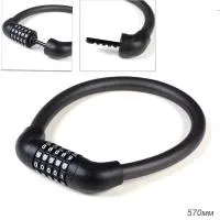 Велозамок тросовый кодовый R-LOCK BIG03, 5 разрядов 570мм, стальной трос, черный, ВЛ-00031422