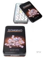 Домино, пластик.фишки в металлической коробке 19,5х12х3,5см