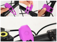 Звонок электрический для велосипеда громкий зарядка от батареек, фиолетовый, 673276