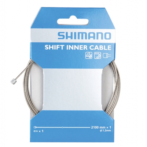 Трос переключения SHIMANO 1,2мм х 2100мм луженый, в индив.упаковке, Y60098070