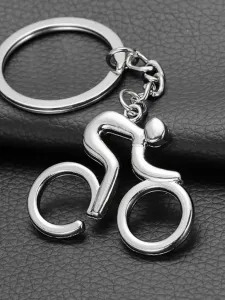 Брелок "Велосипедист" серебристый, ВЛ-00035826