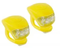 Комплект фонарей M-WAVE COBRA IV, передний+задний, 2д/3ф, с батареей, корпус желтый
