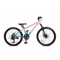 Велосипед LTBIKE BULLET 24 рама 12" 7-ск диск, алюминий, голубой/розовый (ЧЗ)